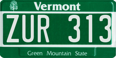 VT license plate ZUR313