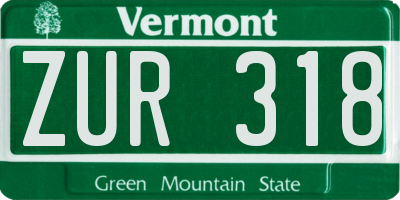 VT license plate ZUR318