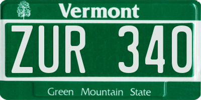 VT license plate ZUR340