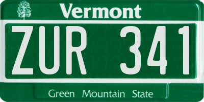 VT license plate ZUR341