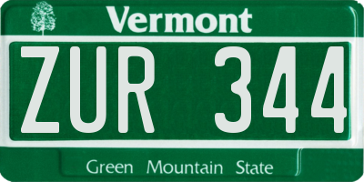 VT license plate ZUR344