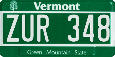 VT license plate ZUR348