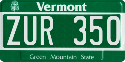 VT license plate ZUR350
