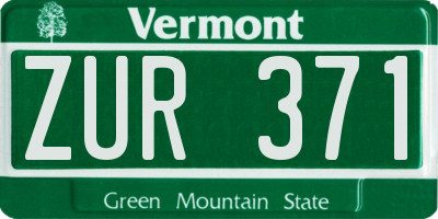 VT license plate ZUR371