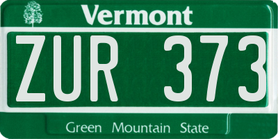 VT license plate ZUR373
