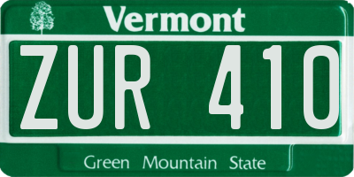 VT license plate ZUR410