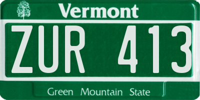 VT license plate ZUR413