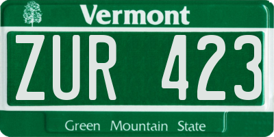 VT license plate ZUR423