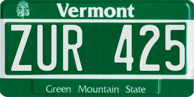 VT license plate ZUR425