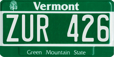 VT license plate ZUR426