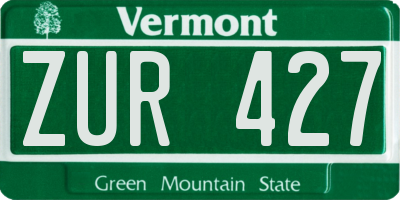 VT license plate ZUR427