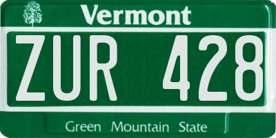 VT license plate ZUR428