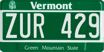 VT license plate ZUR429