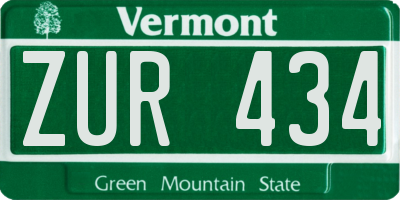 VT license plate ZUR434