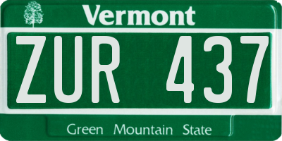 VT license plate ZUR437