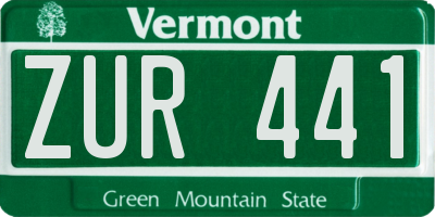 VT license plate ZUR441