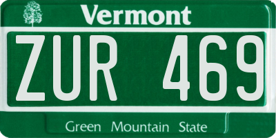 VT license plate ZUR469