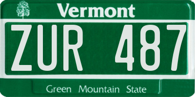 VT license plate ZUR487