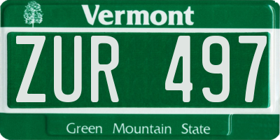 VT license plate ZUR497