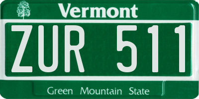 VT license plate ZUR511