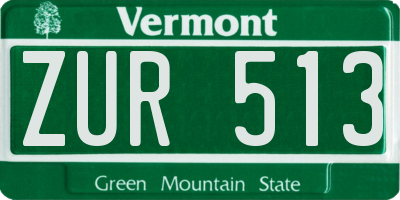 VT license plate ZUR513
