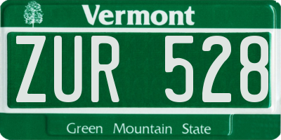 VT license plate ZUR528