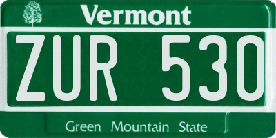 VT license plate ZUR530