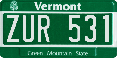 VT license plate ZUR531
