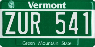 VT license plate ZUR541