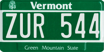VT license plate ZUR544