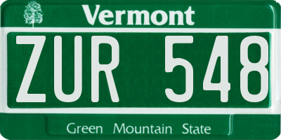 VT license plate ZUR548