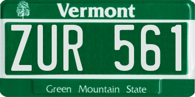 VT license plate ZUR561