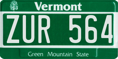 VT license plate ZUR564