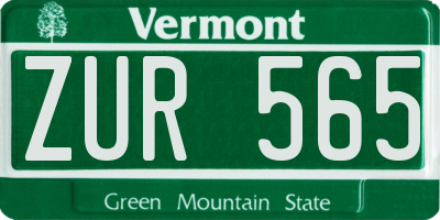 VT license plate ZUR565