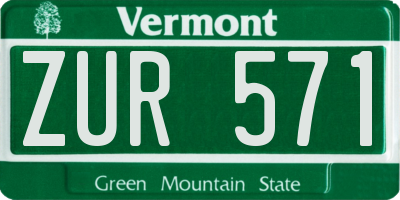 VT license plate ZUR571