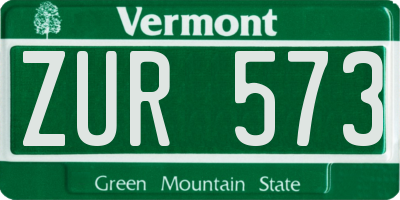 VT license plate ZUR573