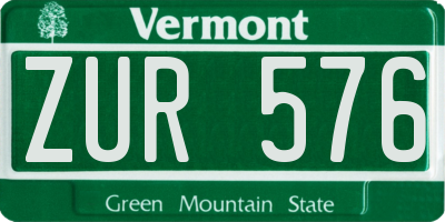 VT license plate ZUR576