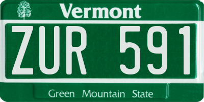 VT license plate ZUR591