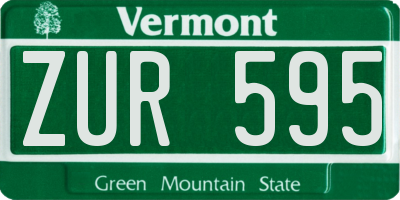 VT license plate ZUR595