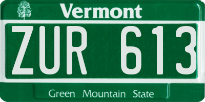 VT license plate ZUR613