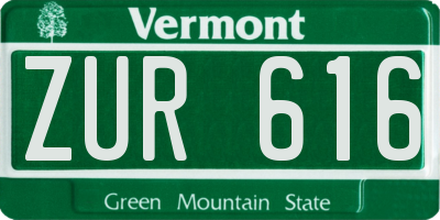 VT license plate ZUR616