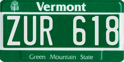 VT license plate ZUR618