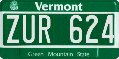VT license plate ZUR624