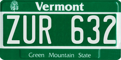 VT license plate ZUR632