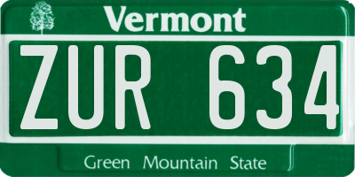 VT license plate ZUR634