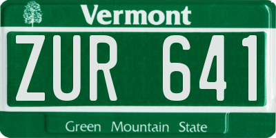 VT license plate ZUR641