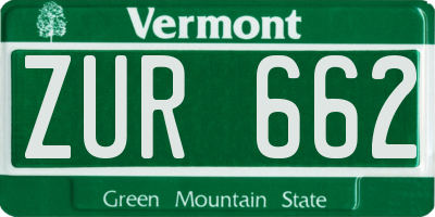 VT license plate ZUR662