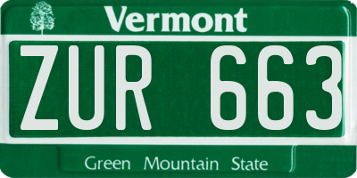 VT license plate ZUR663