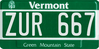 VT license plate ZUR667
