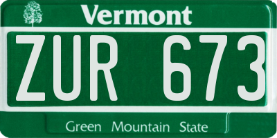 VT license plate ZUR673